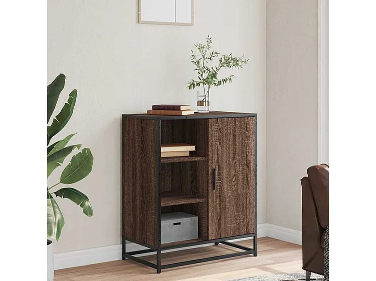 Buffet chêne marron 62x35x76 bois d'ingénierie