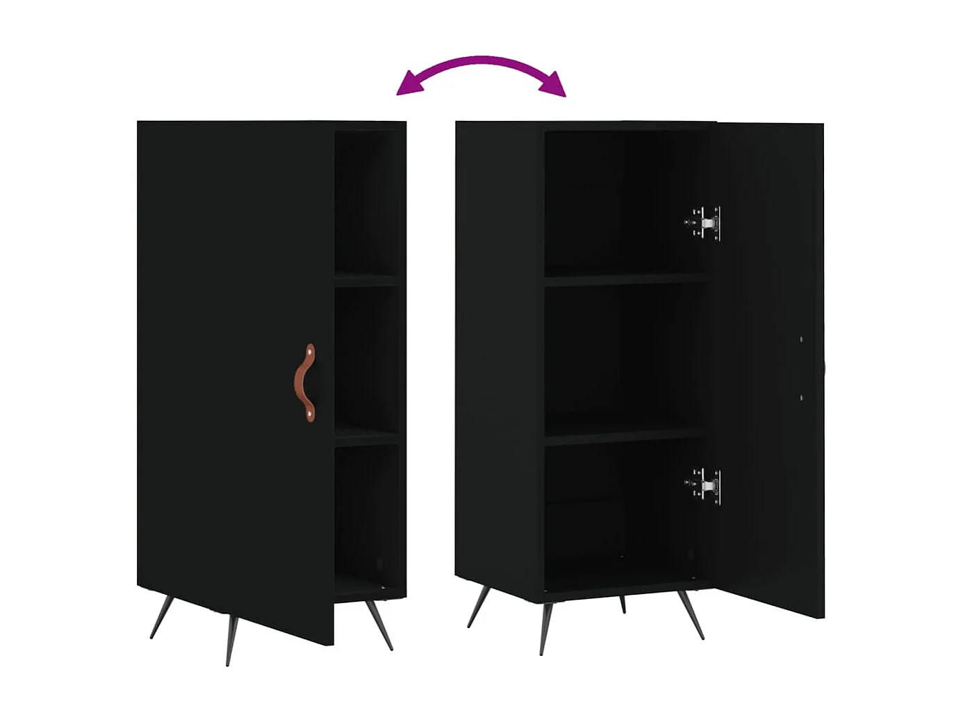 Buffet Noir 34,5x34x90 Bois d'ingénierie