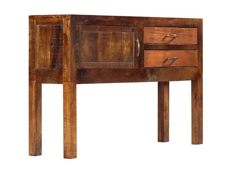 Buffet 1 porte 2 tiroirs manguier massif foncé Colibri