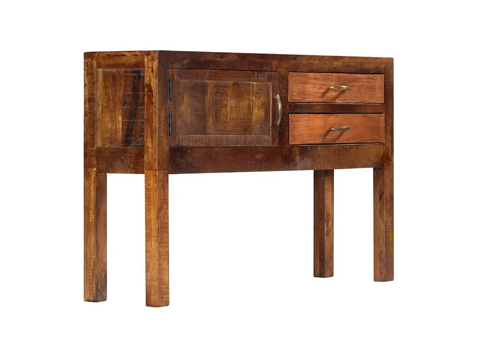 Buffet 1 porte 2 tiroirs manguier massif foncé Colibri