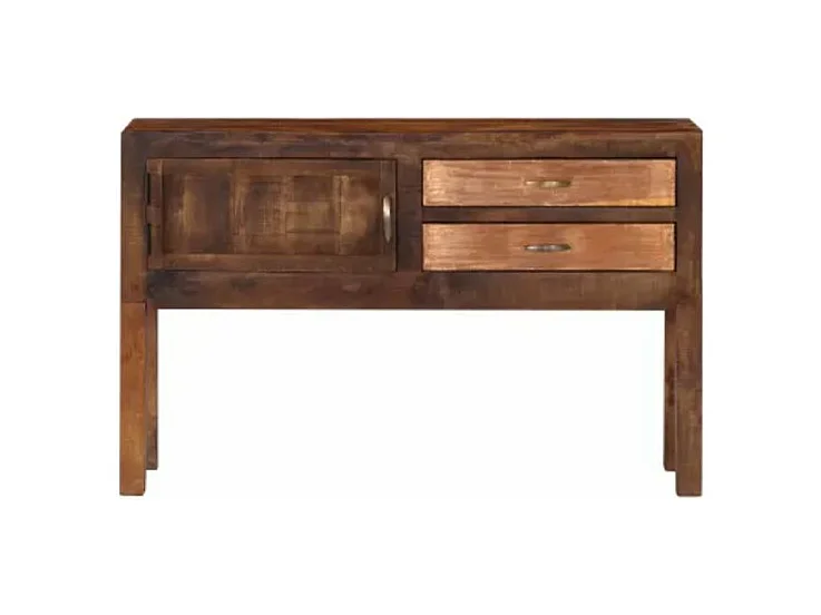 Buffet 1 porte 2 tiroirs manguier massif foncé Colibri