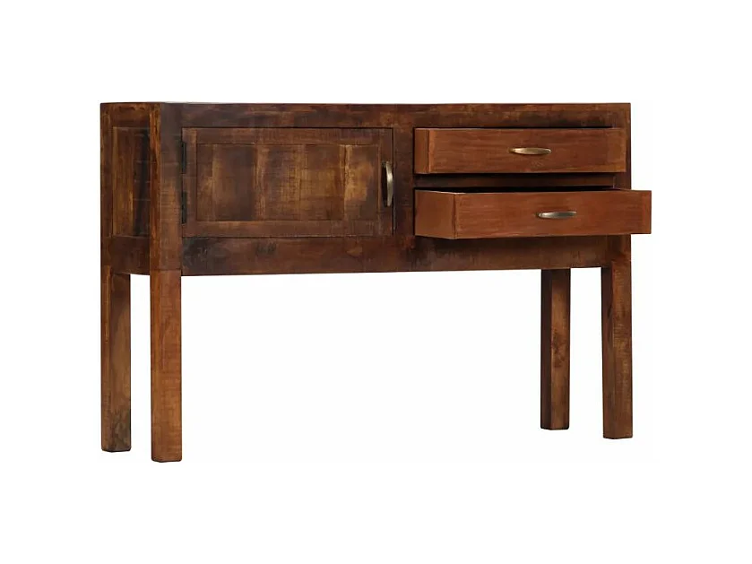 Buffet 1 porte 2 tiroirs manguier massif foncé Colibri