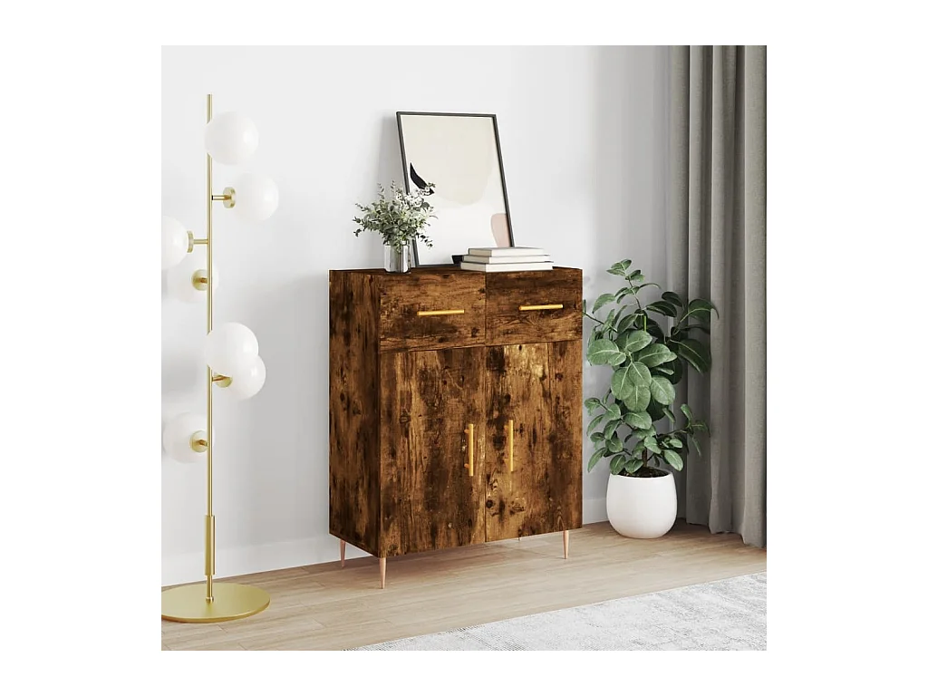 Buffet chêne fumé 69,5x34x90 bois d'ingénierie