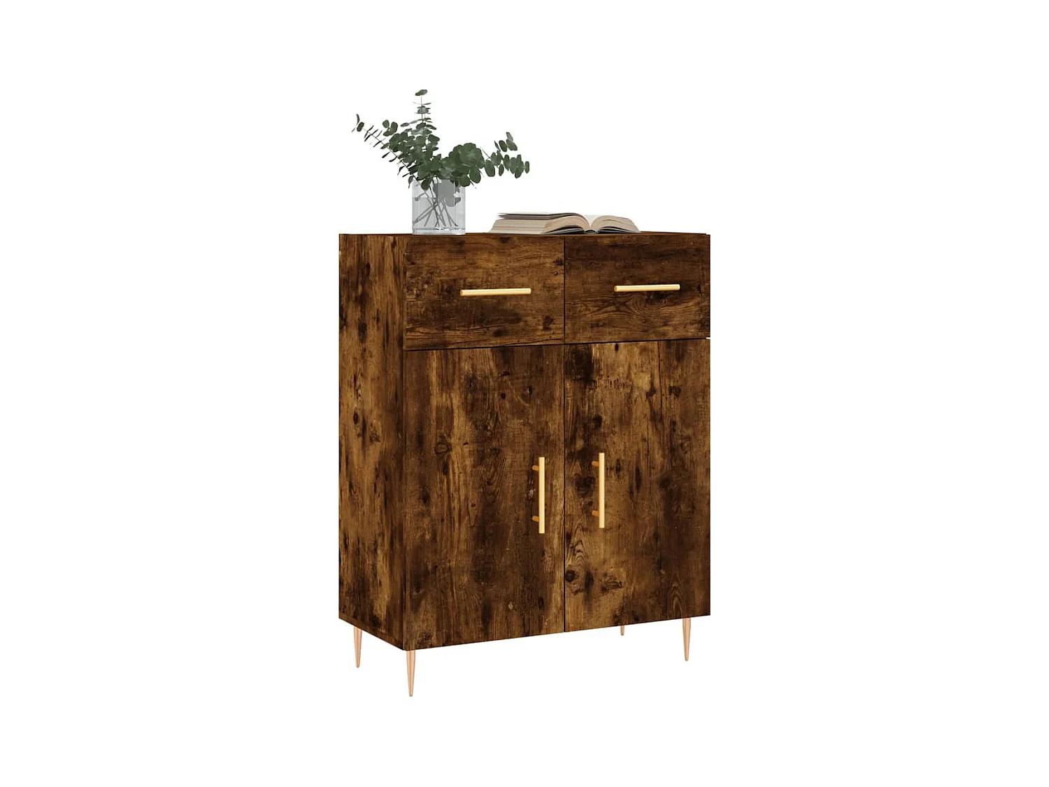 Buffet chêne fumé 69,5x34x90 bois d'ingénierie