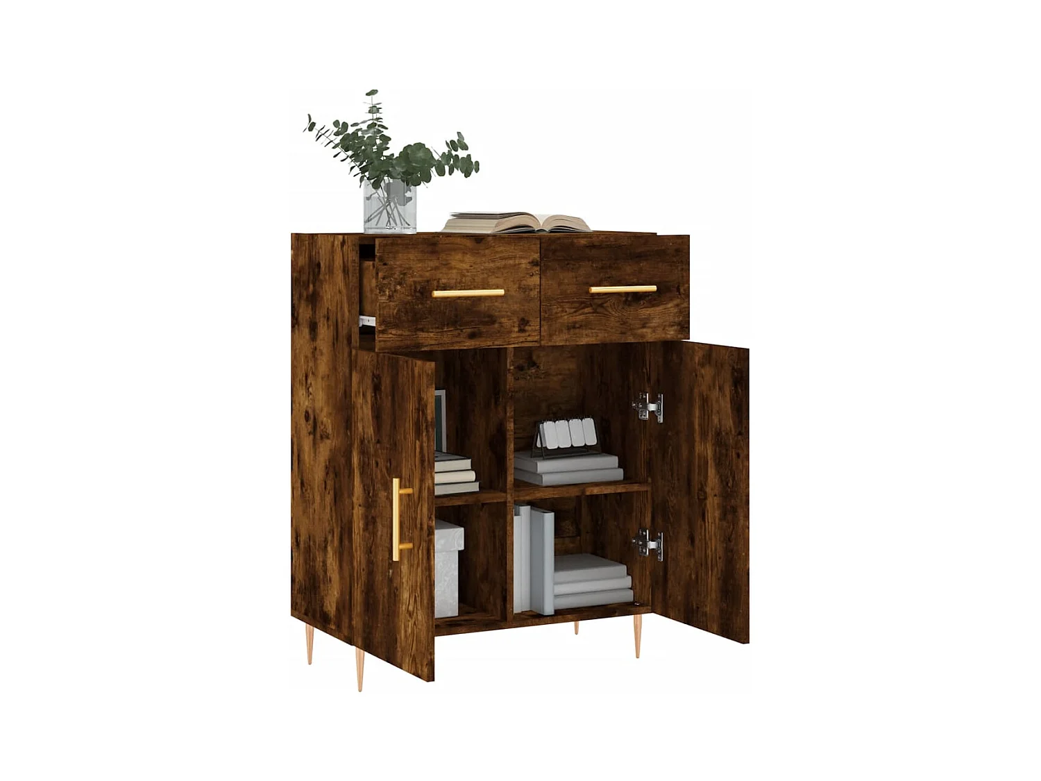 Buffet chêne fumé 69,5x34x90 bois d'ingénierie
