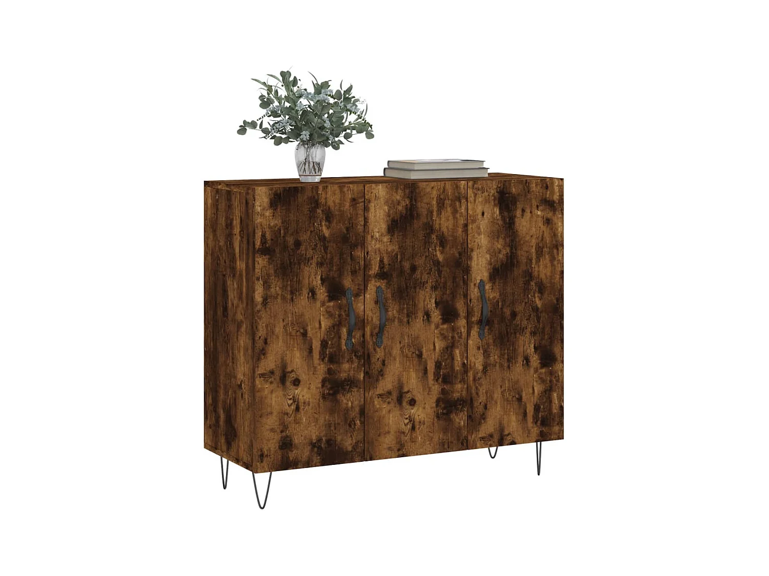 Buffet chêne fumé 90x34x80 bois d'ingénierie