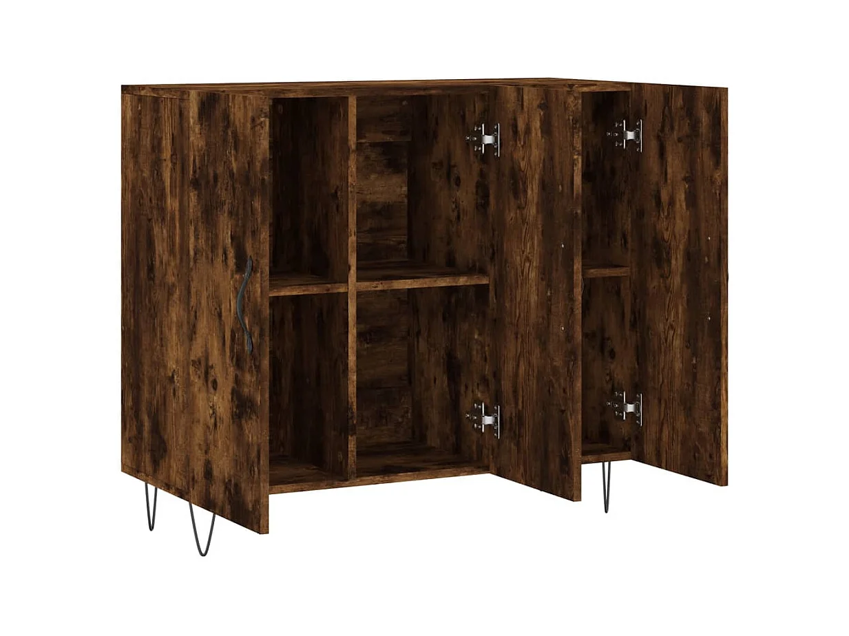 Buffet chêne fumé 90x34x80 bois d'ingénierie