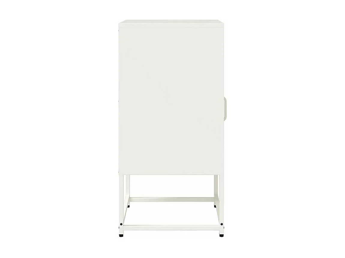 Table de chevet blanc 36x39x78 acier laminé à froid