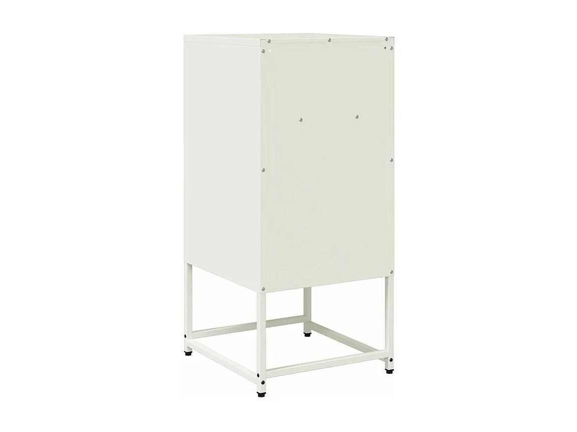 Table de chevet blanc 36x39x78 acier laminé à froid