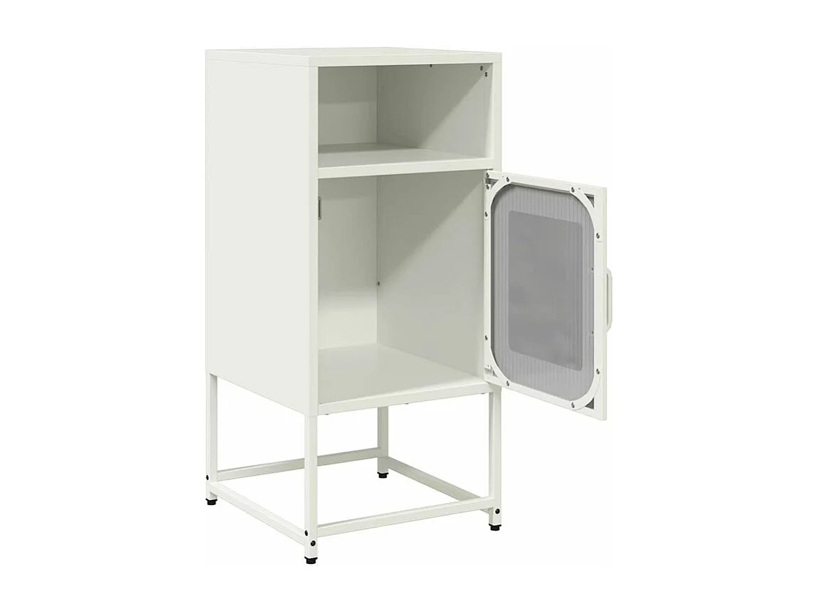 Table de chevet blanc 36x39x78 acier laminé à froid