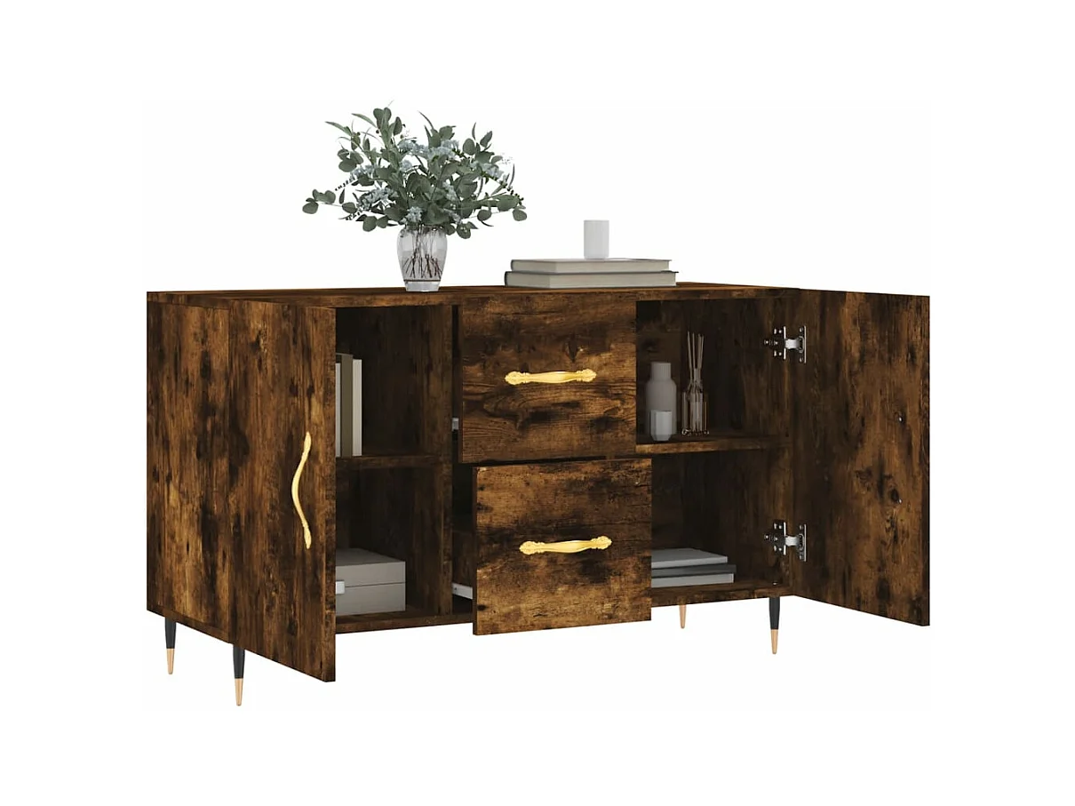 Buffet chêne fumé 100x36x60 bois d'ingénierie