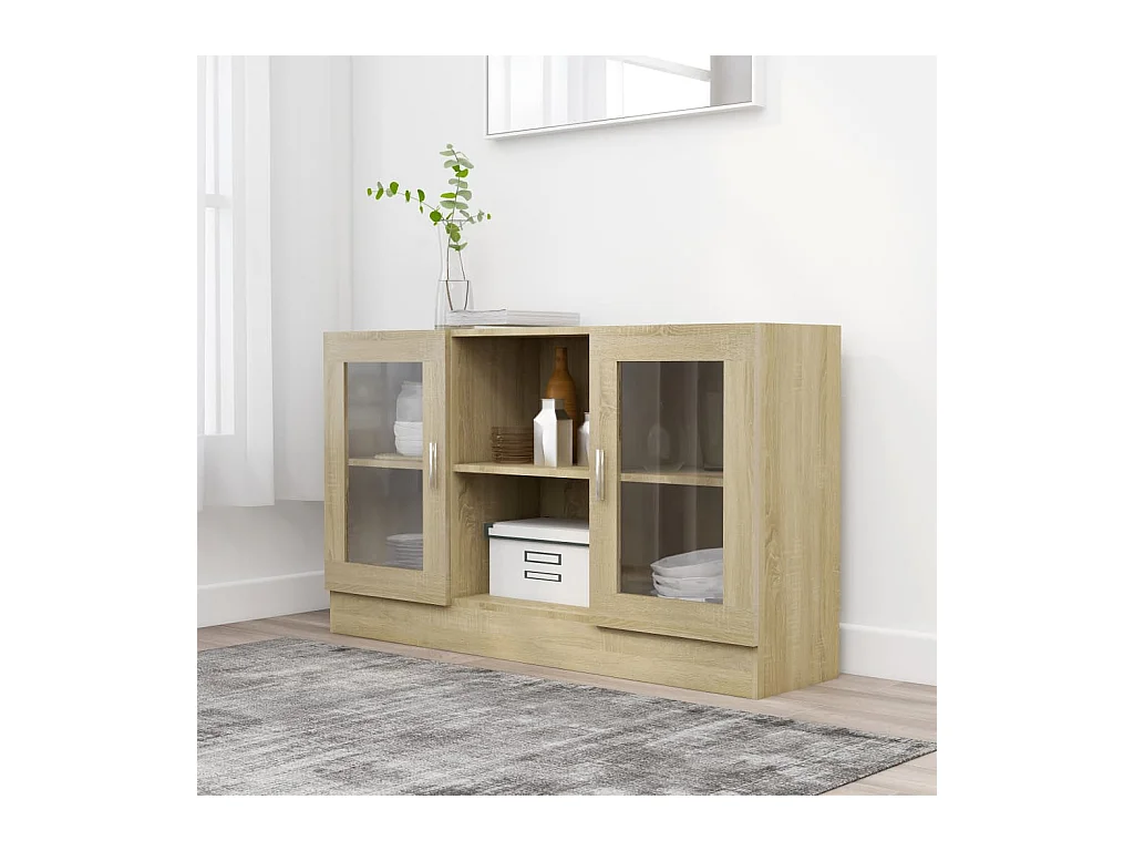 Armoire à vitrine Chêne sonoma 120x30,5x70