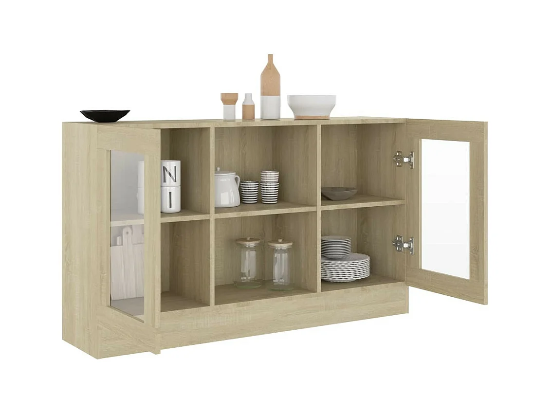 Armoire à vitrine Chêne sonoma 120x30,5x70