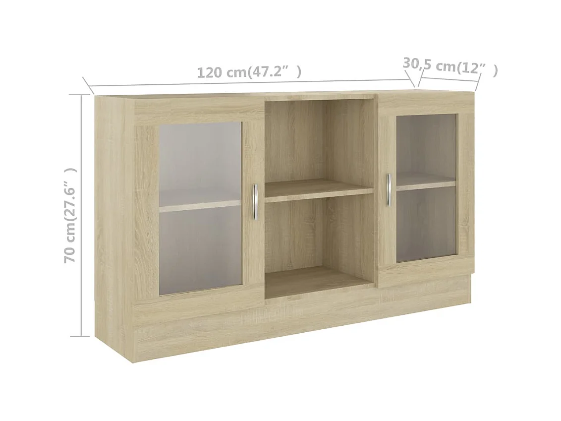 Armoire à vitrine Chêne sonoma 120x30,5x70