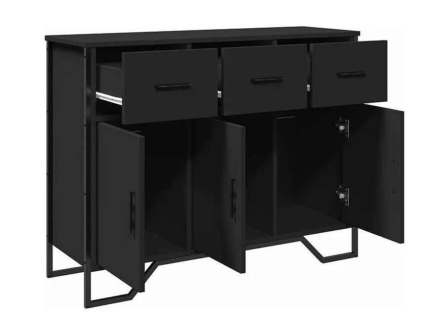 Buffet noir 97x32,5x74,5 bois d’ingénierie