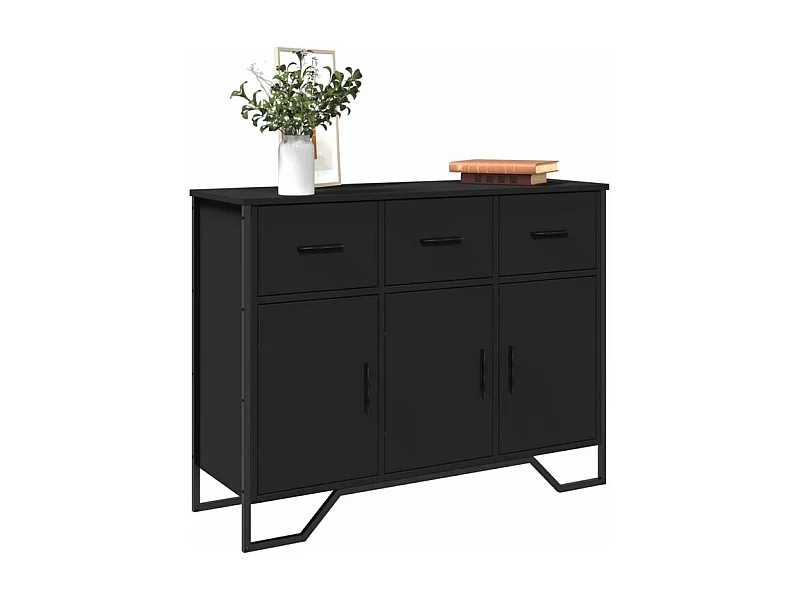 Buffet noir 97x32,5x74,5 bois d’ingénierie