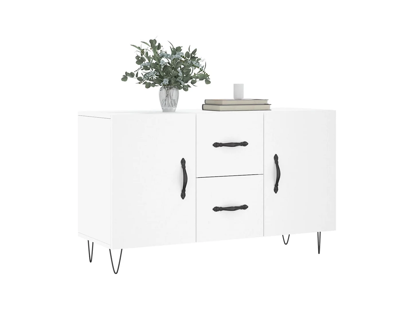 Buffet blanc 100x36x60 bois d'ingénierie