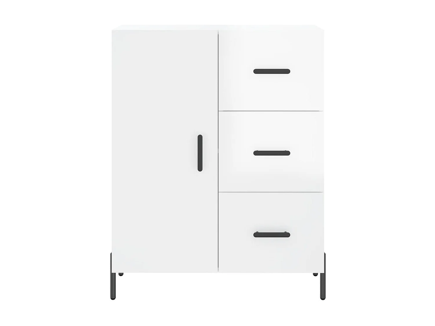 Buffet Blanc brillant 69,5x34x90 Bois d'ingénierie