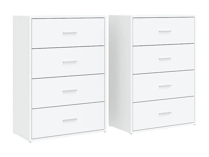 Buffets 2 pcs blanc 60x31x84 bois d'ingénierie