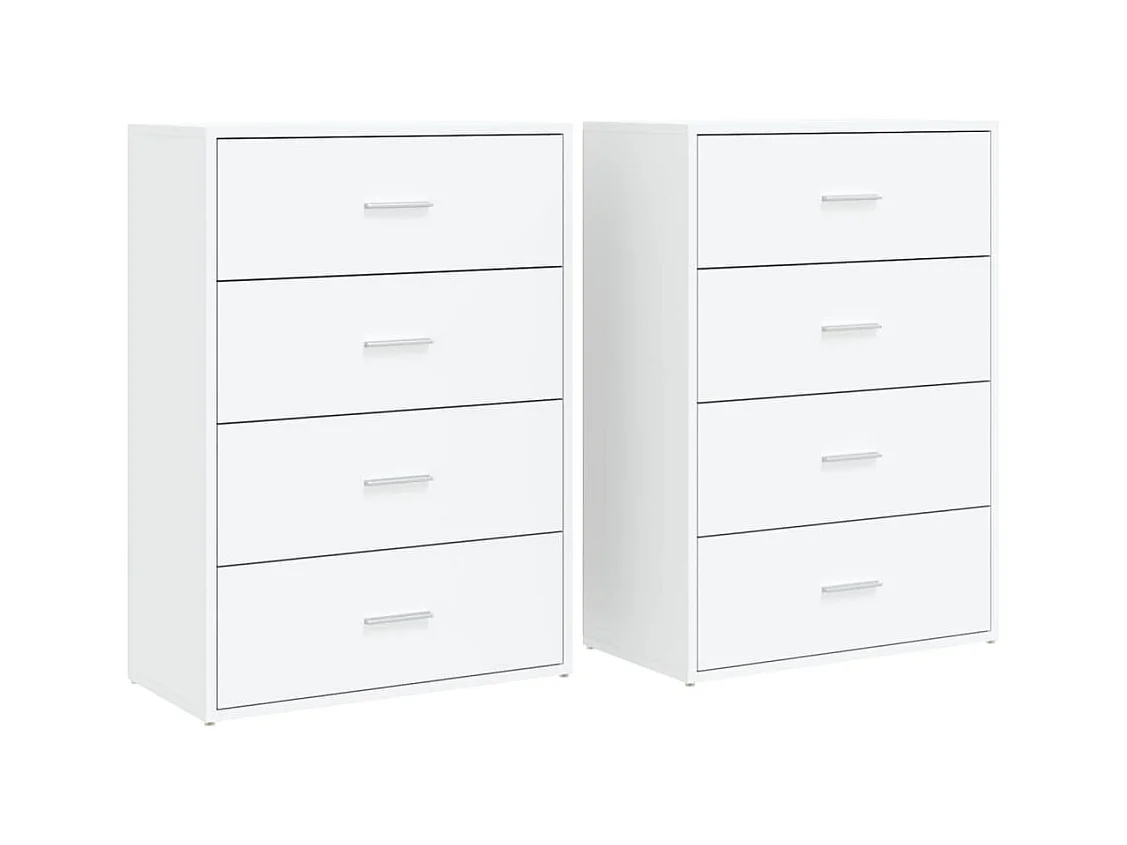 Buffets 2 pcs blanc 60x31x84 bois d'ingénierie