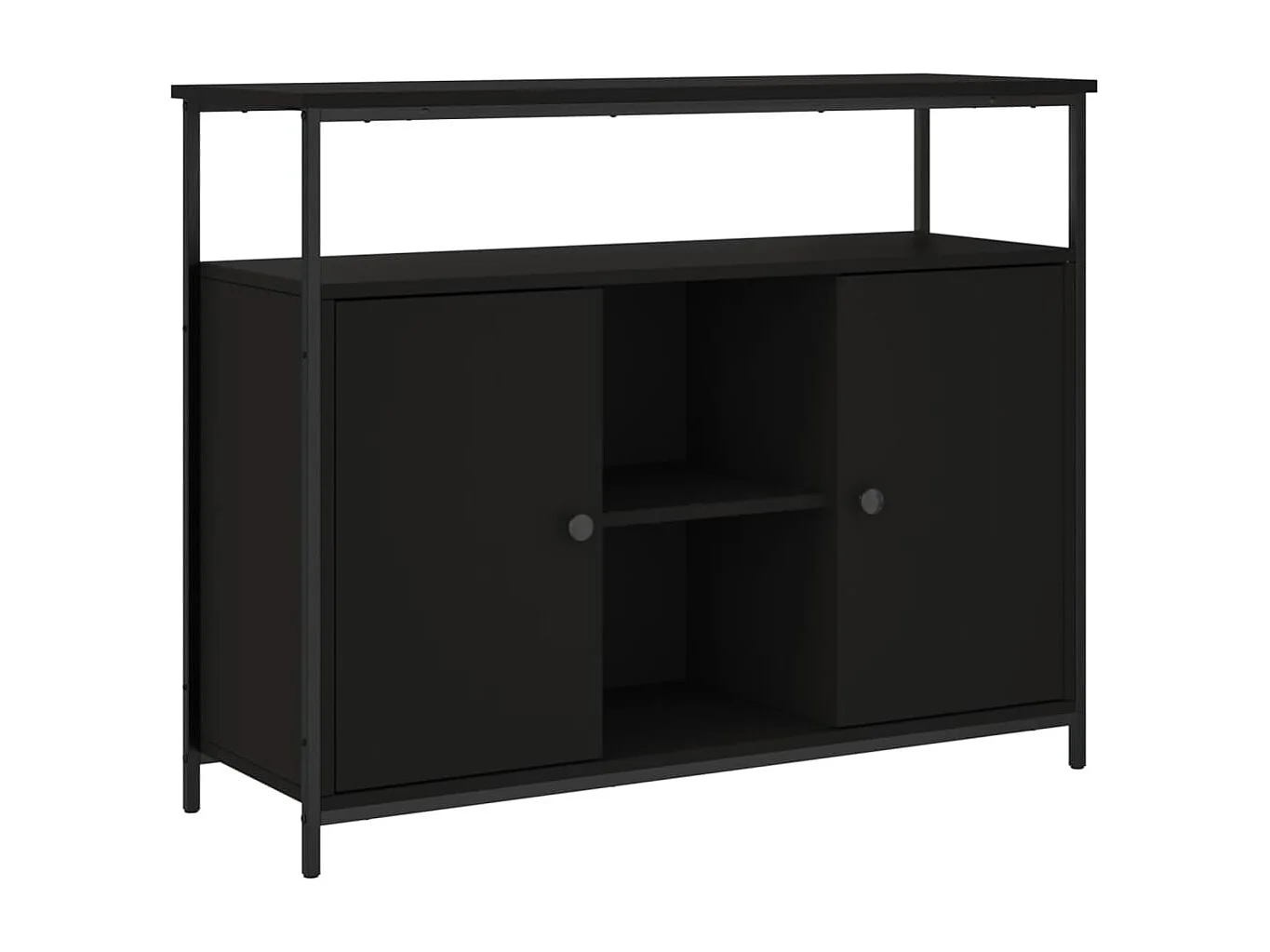 Buffet noir 100x35x80 bois d'ingénierie