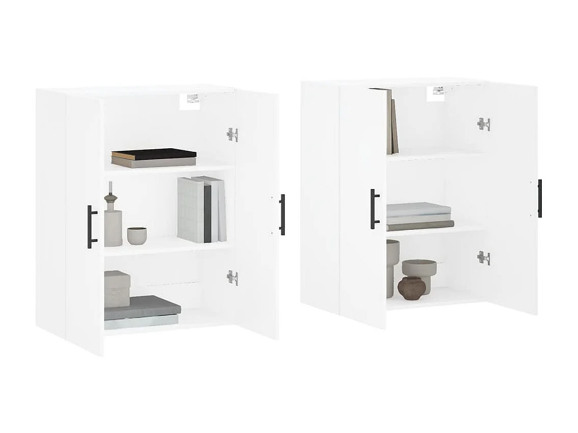 Armoires murales 2 pcs blanc 69,5x34x90