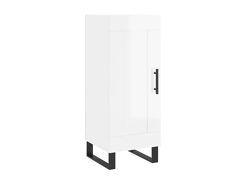 Buffet Blanc brillant 34,5x34x90 Bois d'ingénierie