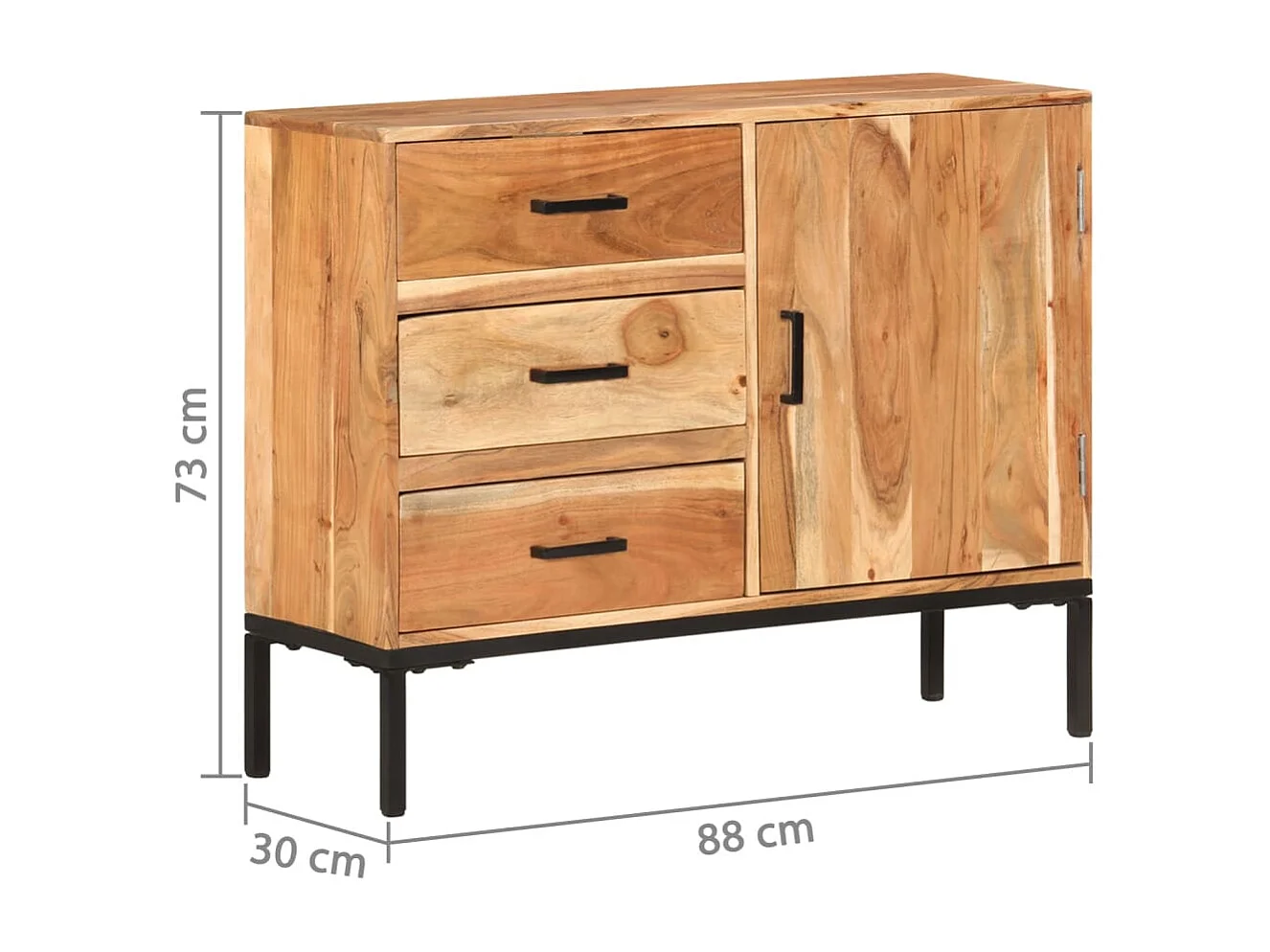 Buffet 88x30x73 Bois d'acacia massif