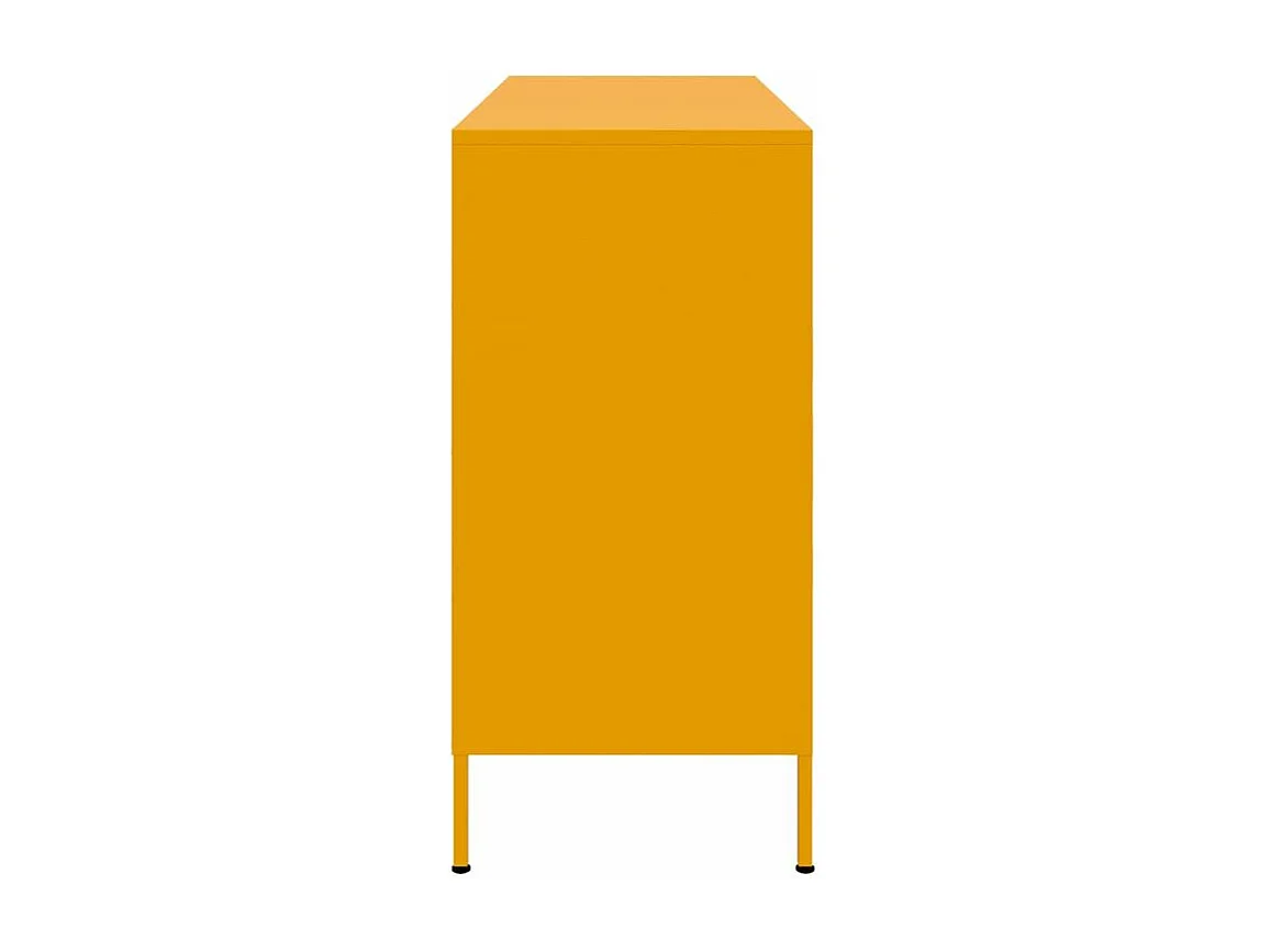 Meuble de rangement 3 portes 3 niches en acier Klavin 100cm - Style Industriel-Couleur Jaune curry