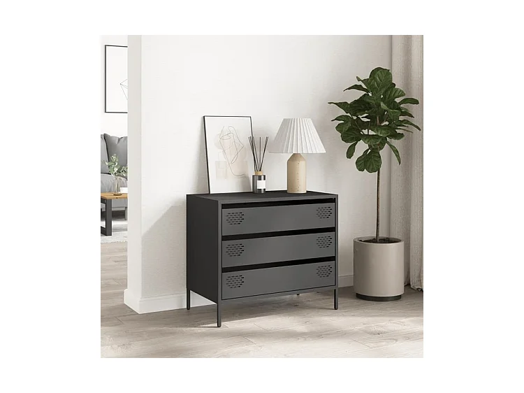 Buffet noir 68x39x58,5 acier laminé à froid