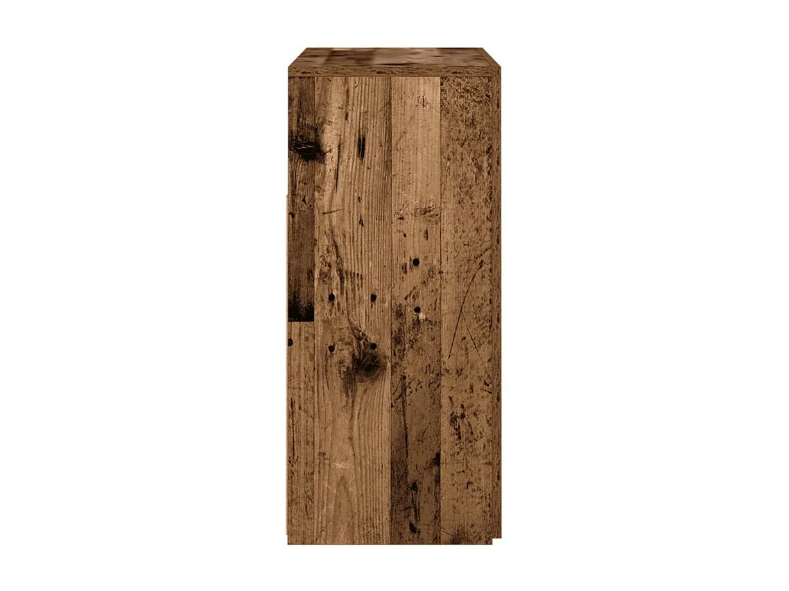 Buffet et lumières LED vieux bois 80x35x75 bois d'ingénierie