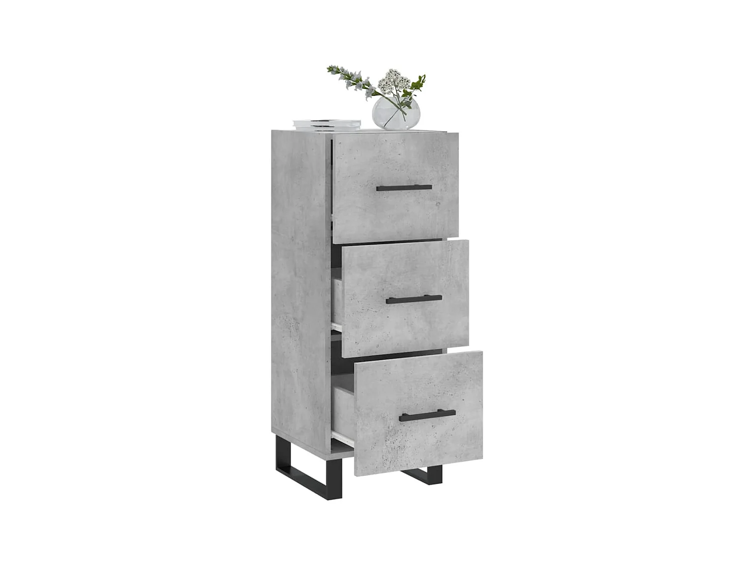 Buffet Gris béton 34,5x34x90 Bois d'ingénierie