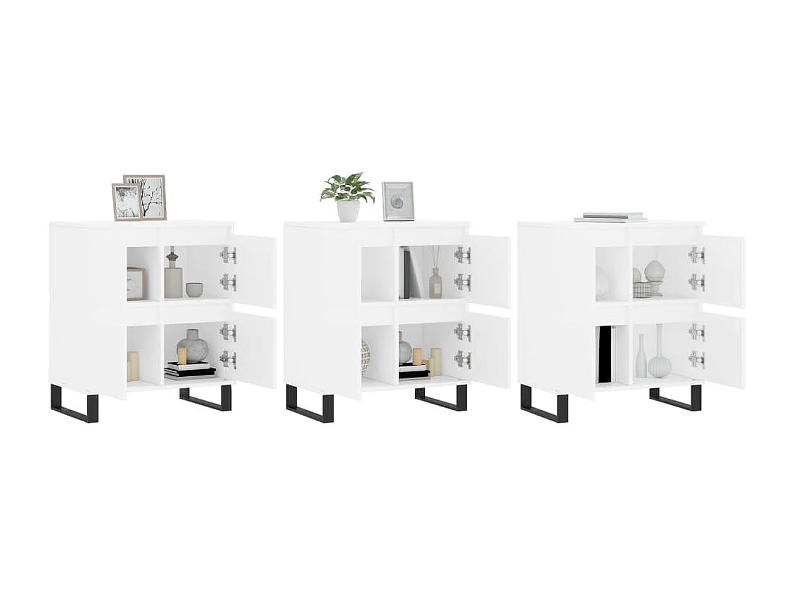 Buffets 3 pcs Blanc Bois d'ingénierie