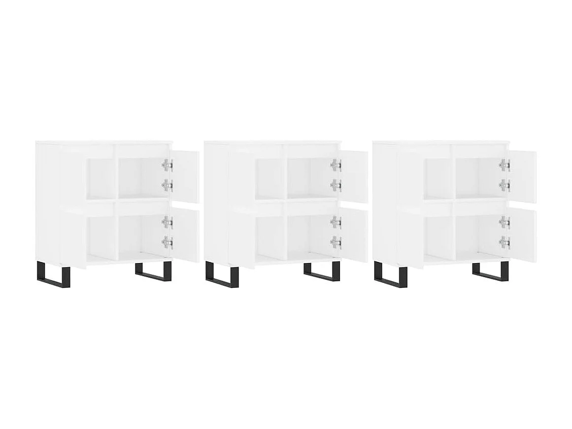 Buffets 3 pcs Blanc Bois d'ingénierie