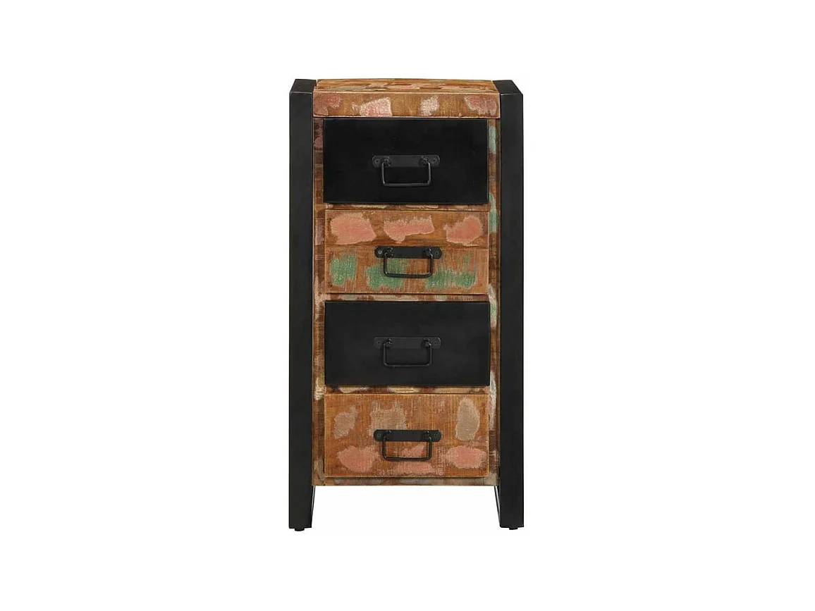 Armoire à tiroir multicolore 40x40x90 bois de récupération