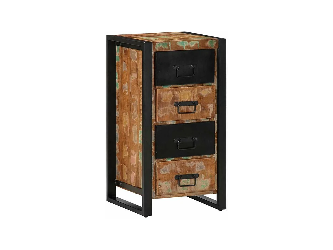 Armoire à tiroir multicolore 40x40x90 bois de récupération