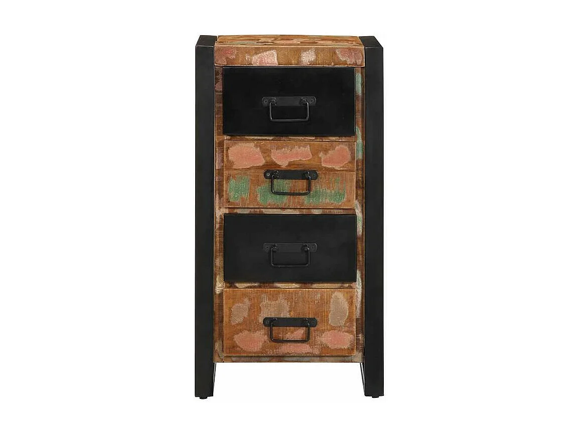 Armoire à tiroir multicolore 40x40x90 bois de récupération