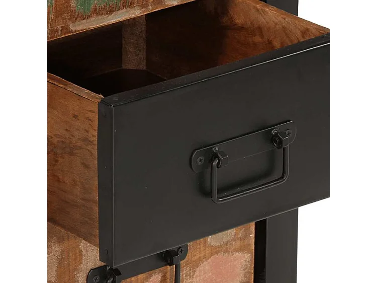 Armoire à tiroir multicolore 40x40x90 bois de récupération