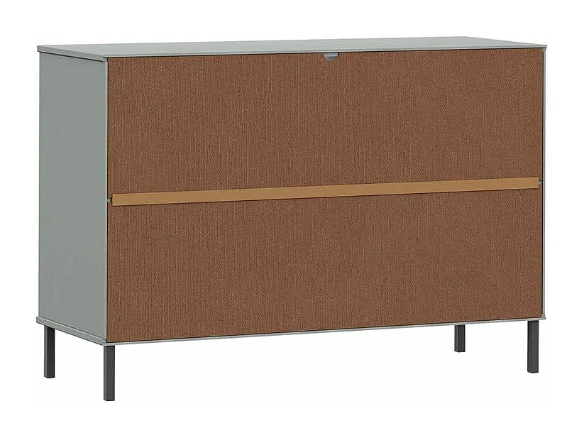 Buffet avec pieds en métal Gris 113x40x77 Bois massif OSLO