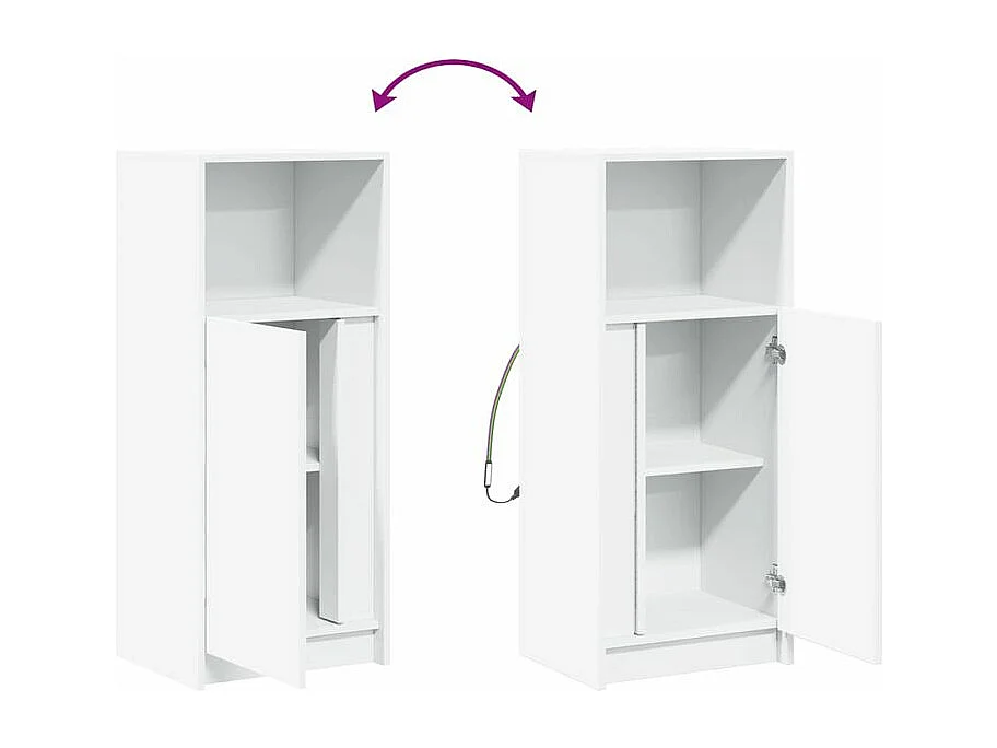 Buffet avec LED blanc 42,5x34x100 bois d'ingénierie