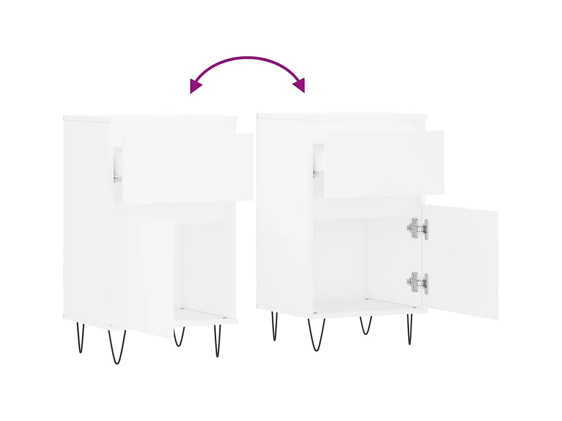 Buffet blanc 40x35x70 bois d’ingénierie