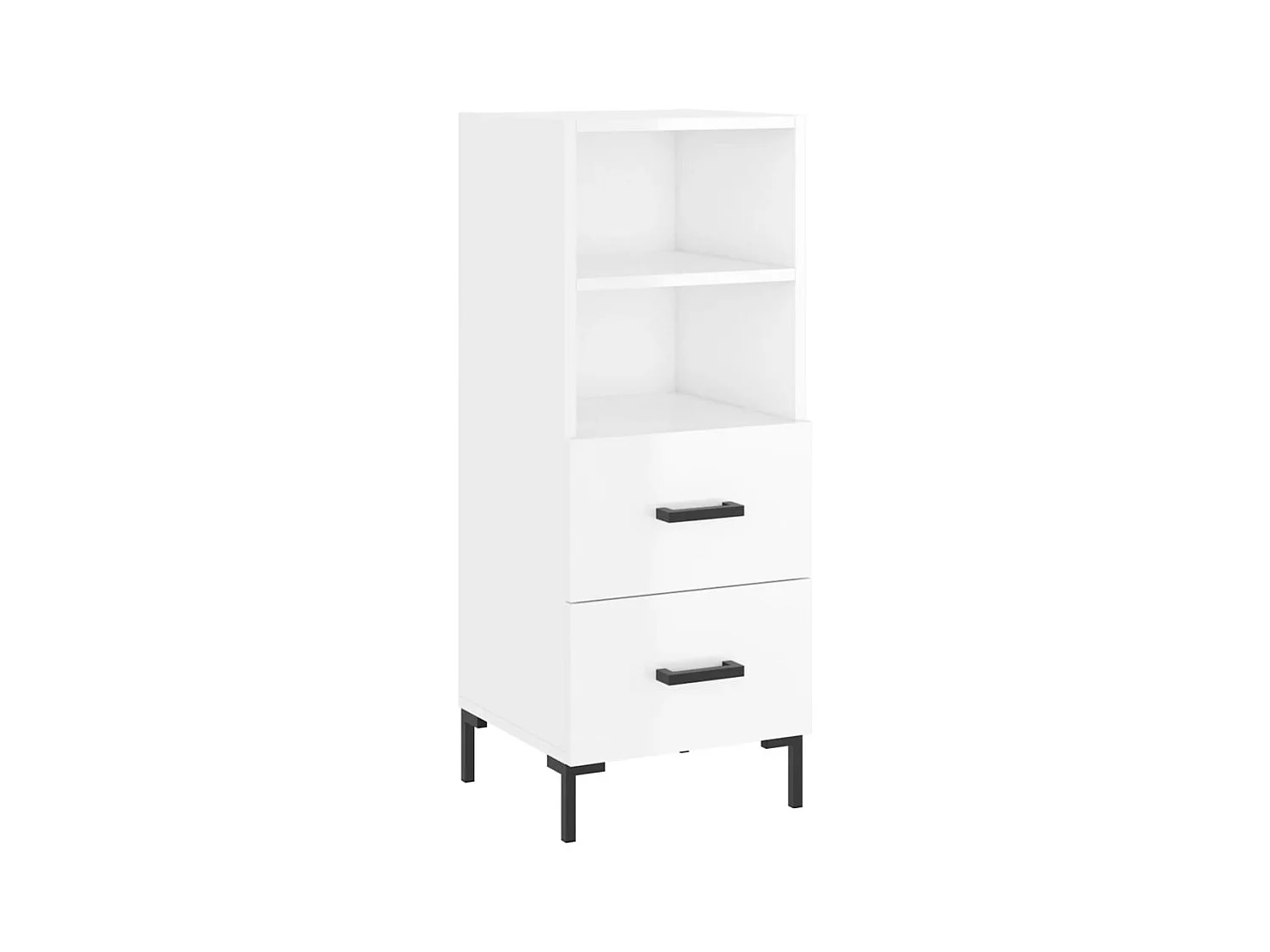 Buffet Blanc brillant 34,5x34x90 Bois d'ingénierie