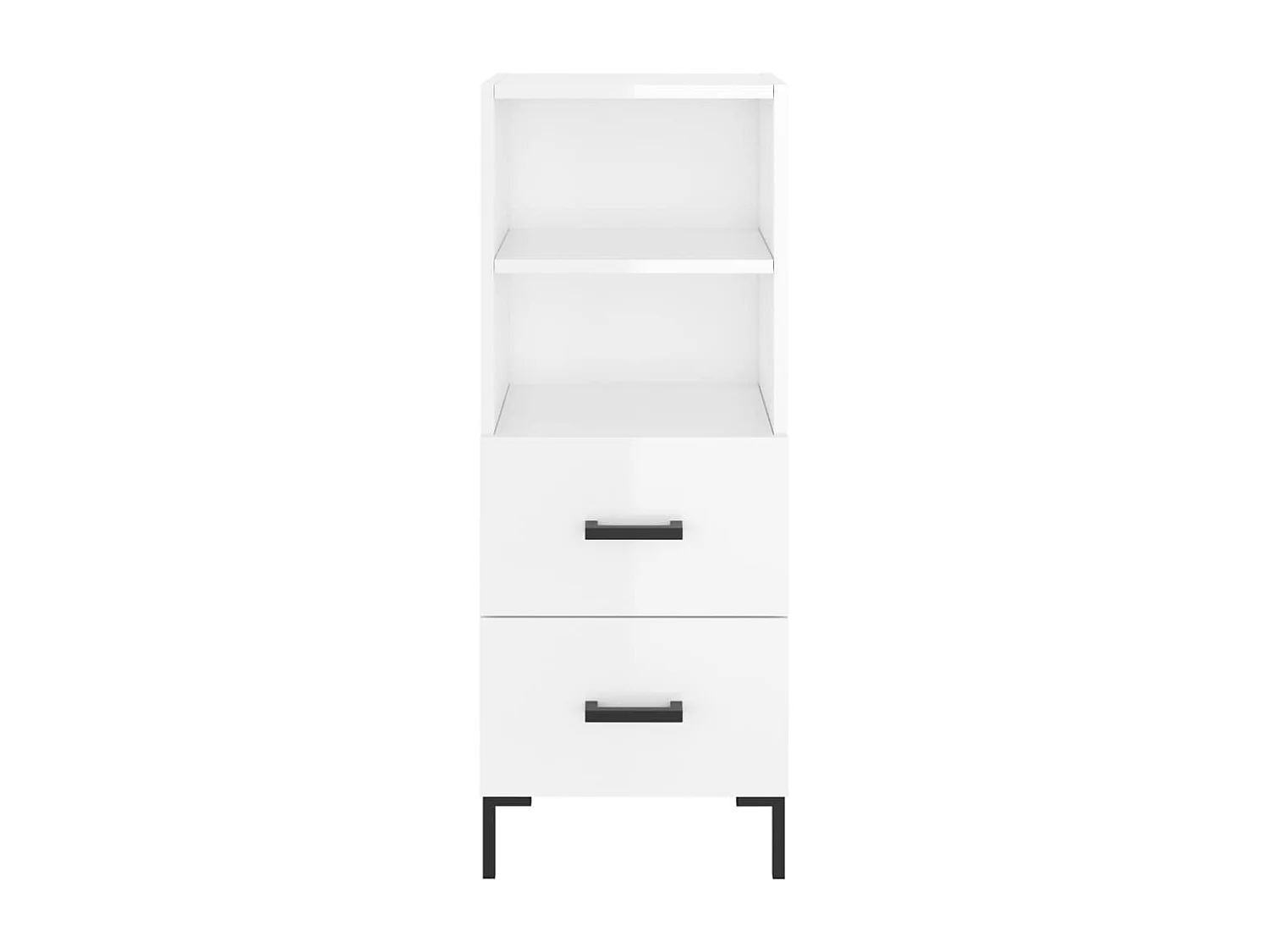 Buffet Blanc brillant 34,5x34x90 Bois d'ingénierie