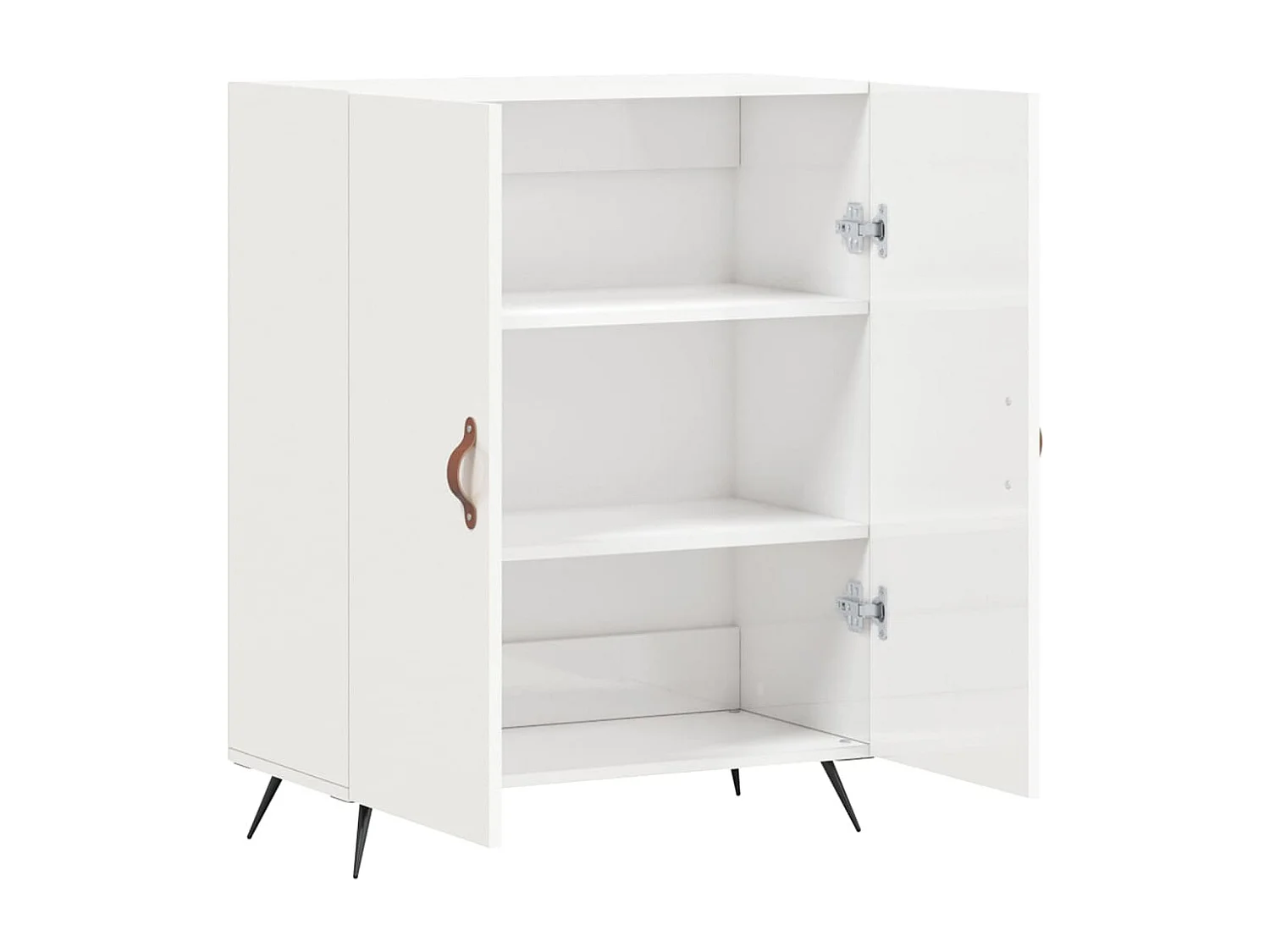 Buffet Blanc brillant 69,5x34x90 Bois d'ingénierie