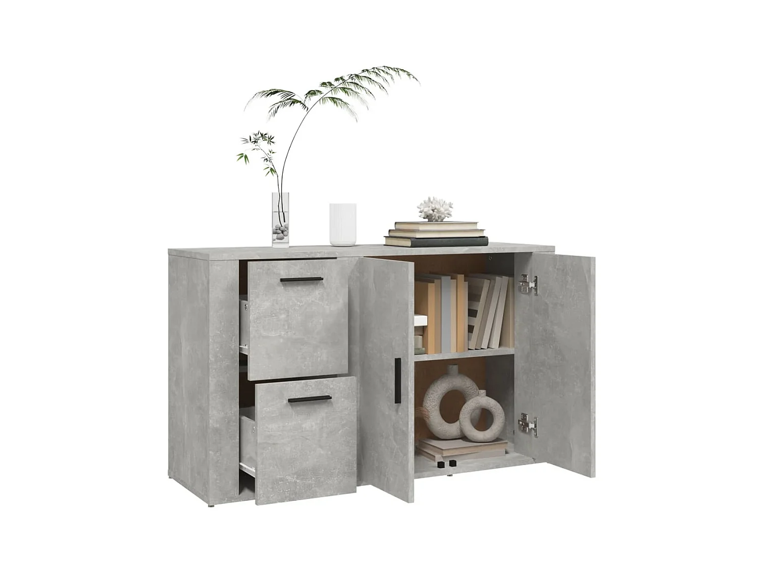 Buffet Gris béton 100x33x59,5 Bois d'ingénierie