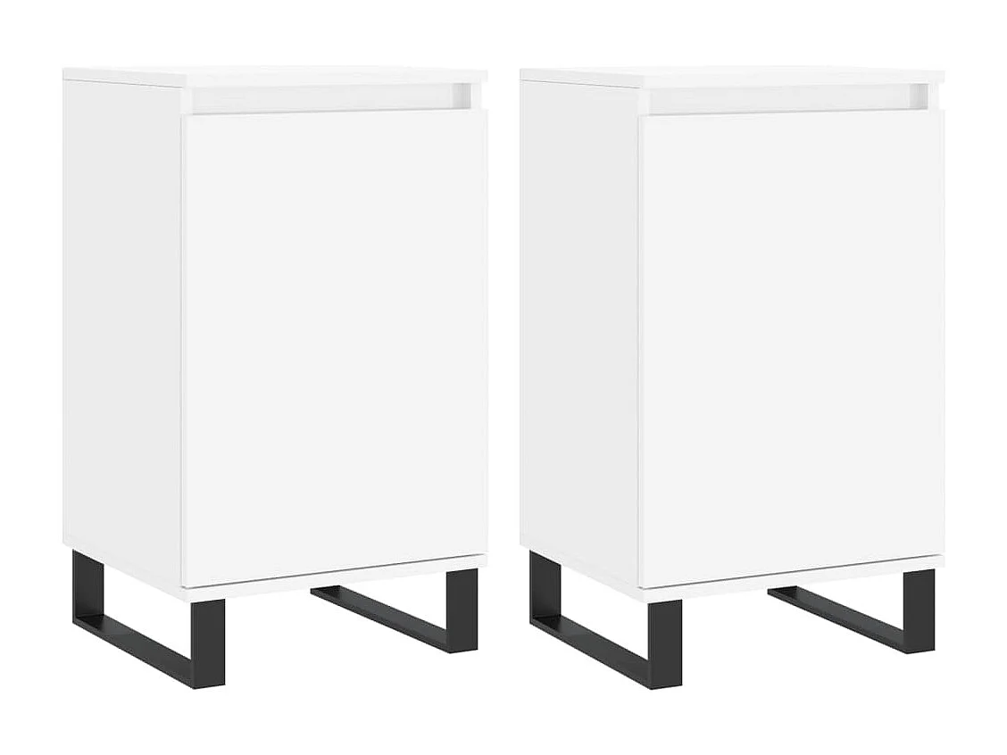 Buffets 2 pcs blanc 40x35x70 bois d’ingénierie