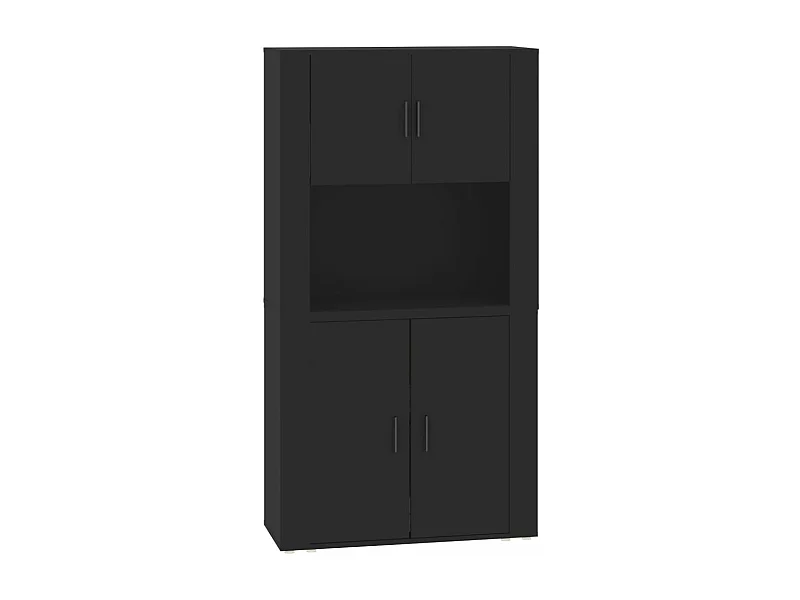 Buffet haut Noir Bois d'ingénierie