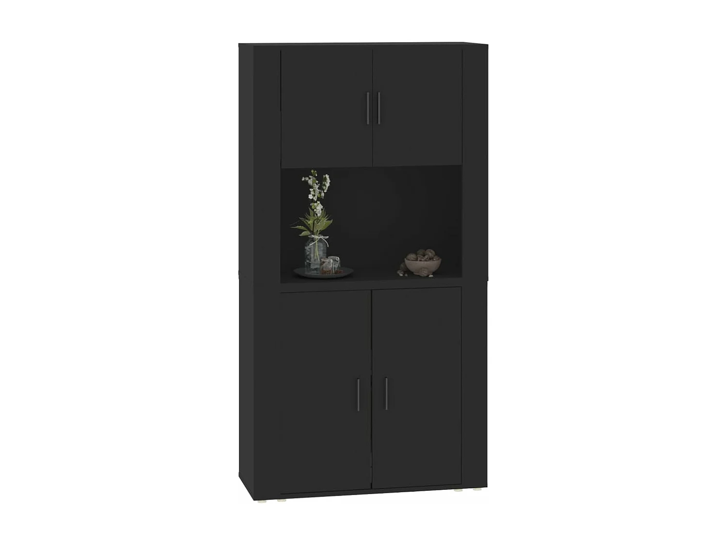 Buffet haut Noir Bois d'ingénierie