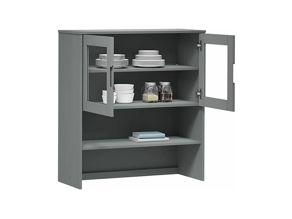 Dessus de buffet MOLDE Gris 90x35x100 Bois massif de pin