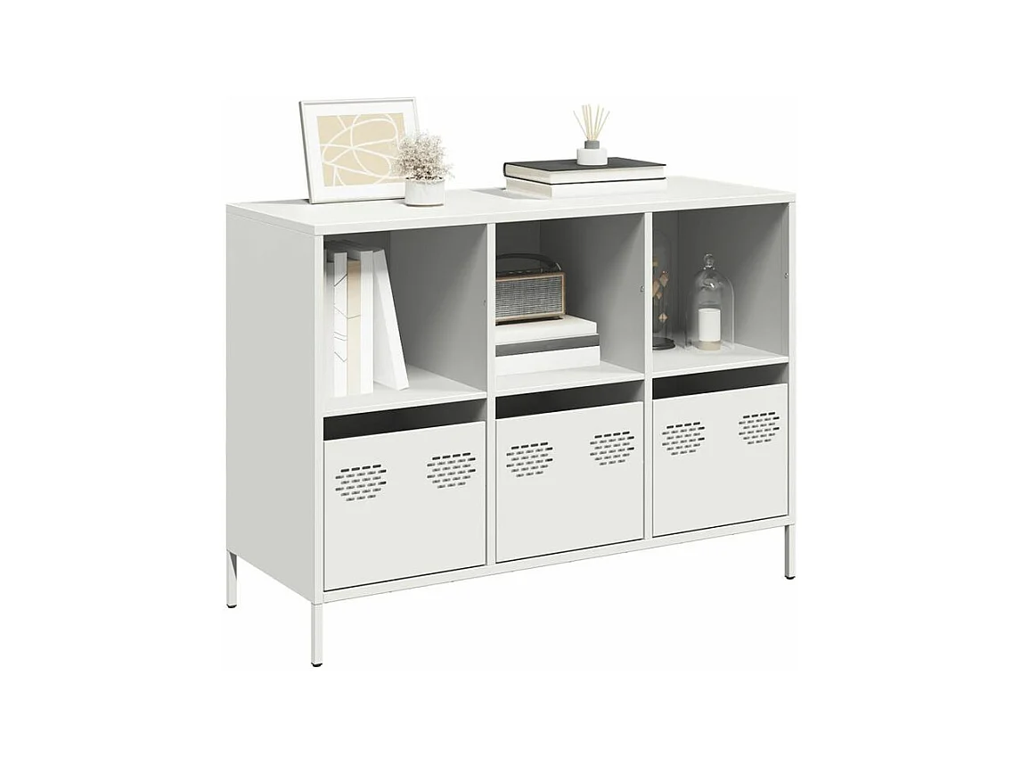 Buffet blanc 101,5x39x73,5 acier laminé à froid